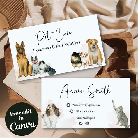 visiting card for dog sitting